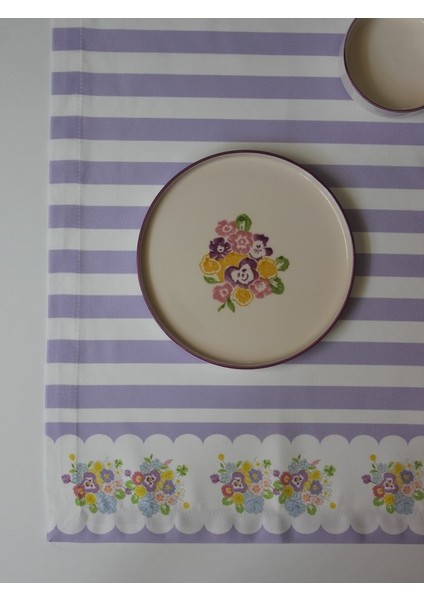Spring Süet Çizgili/çiçekli Runner 40 x 140 cm fırsatları