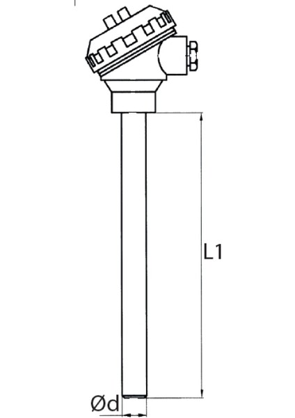 Kafalı Tip K (Nicr-Ni) Insetli Termokupl 16X800MM