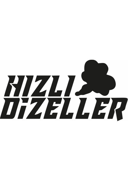 Hızlı Dizeller Araba Sticker Siyah 16X8 cm