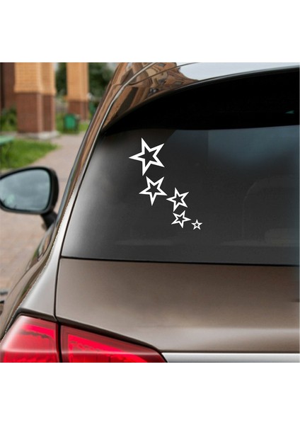 Yıldızlar Araba Sticker Beyaz 13X17 cm fiyatları