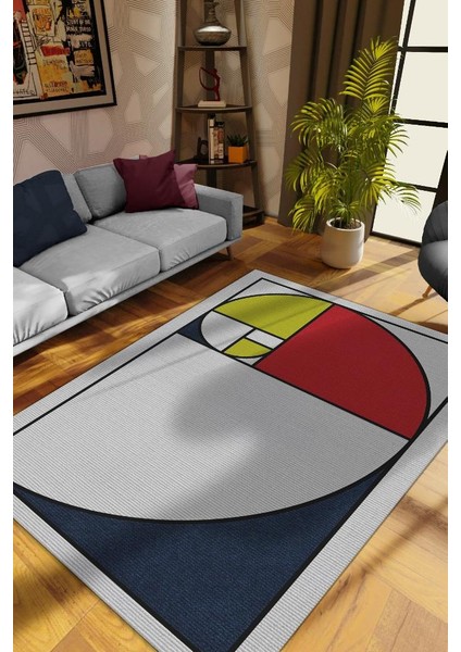 Altın Oran, Minimalist Oda Dekoru,Geometrik Oturma Odası Halısı,Yıkanabilir Salon Halısı