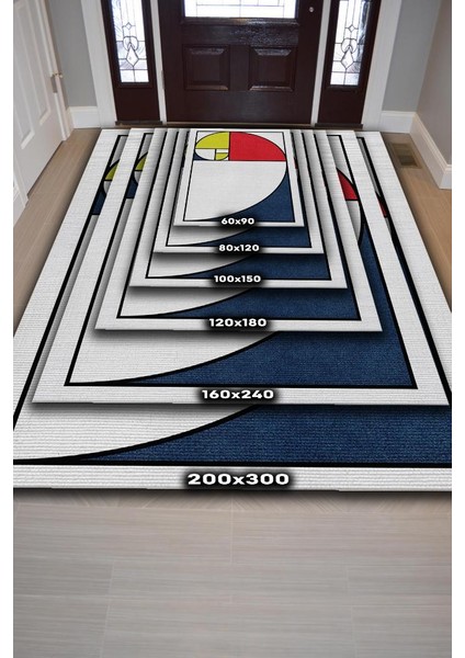 Altın Oran, Minimalist Oda Dekoru,Geometrik Oturma Odası Halısı,Yıkanabilir Salon Halısı
