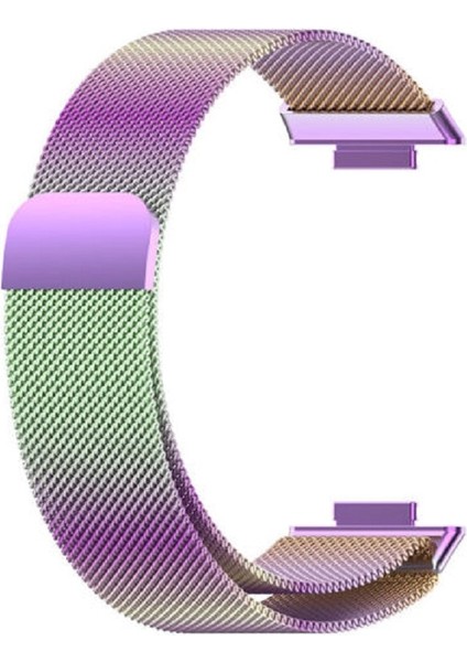 Huawei Watch Fit 2 Uyumlu Metal Örgü Hasır Mıktanıslı Pratik Kordon