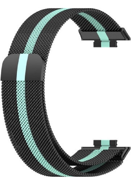 Huawei Watch Fit 2 Uyumlu Metal Örgü Hasır Mıktanıslı Pratik Kordon