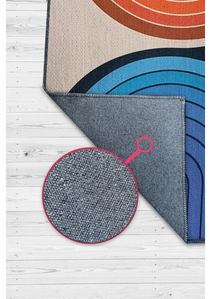 Gecem Ve Gündüzüm Ying Yang Halı Renkli Oturma Odası Halısı Minimalist Yıkanabilir Halı