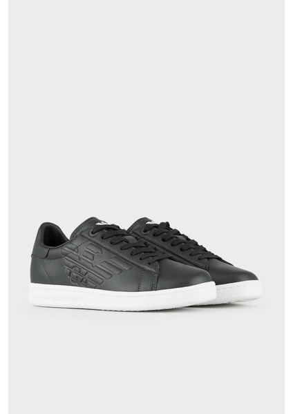 Logolu Deri Sneaker Ayakkabı Unisex Ayakkabı X8X001 XCC51 00002