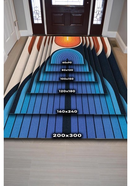 Gecem Ve Gündüzüm Ying Yang Halı Renkli Oturma Odası Halısı Minimalist Yıkanabilir Halı