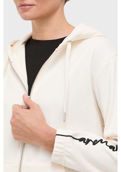 Logo Yazılı Fermuarlı Kapüşonlu Regular Fit Sweat Bayan Sweat 6RYM71 Yjbrz 1130 fırsatları