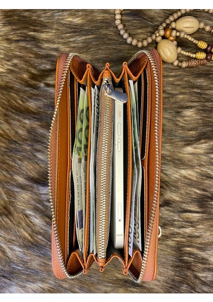 SL-2171 Orjinal Deri Şık Bayan Portföy Cüzdan 19CM×10CM Sanat Leather