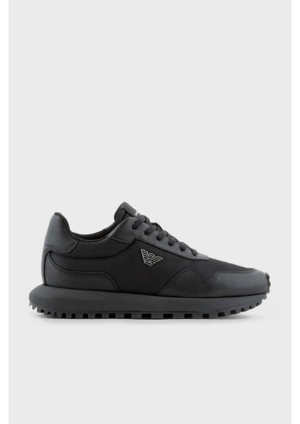 Logolu Deri Sneaker Ayakkabı Erkek Ayakkabı X4X630 XN877 K001