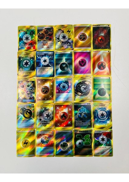 Pokemon Energy Kart Yeni Seri 25 Adet Pokemon Parlak Energy Kart