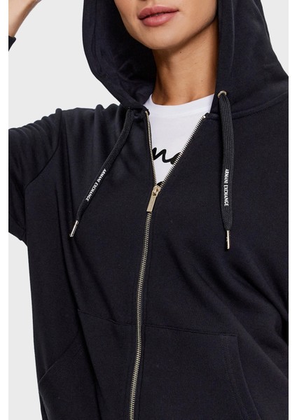 Fermuarlı Kapüşonlu Pamuklu Regular Fit Sweat Bayan Sweat 6RYM10 Yjdbz 1200