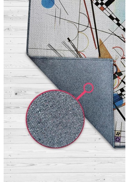 Kompozisyon,Kandinsky Sanat Halısı,Geometrik Oturma Odası Halı,Pamuklu Dokuma Tabanlı Halı