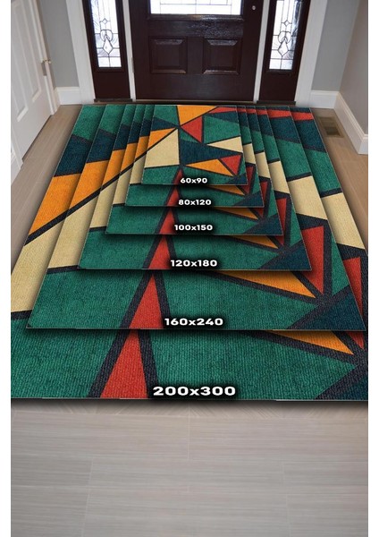 Üçgenler,Geometrik Halı,Renkli Mutfak Halısı,Şekilli Genç Odası Halısı,Dokuma Tabanlı Halı