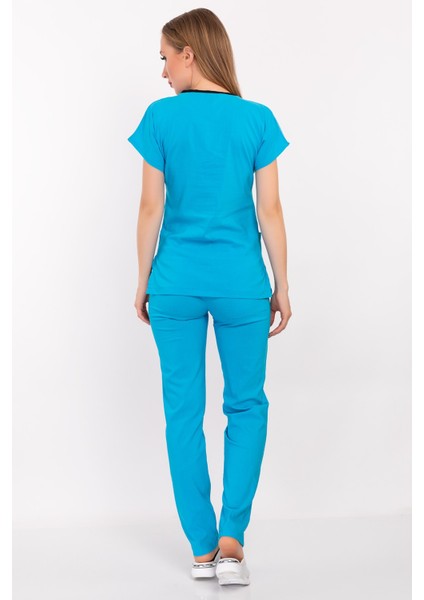 Gökyüzü Likralı Doktor Hemşire Cerrahi Hastane Scrubs Üniforma Takımı indirimleri