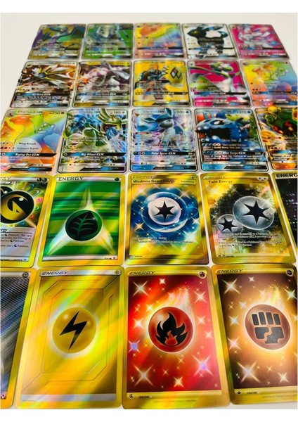 Abetto Market Pokemon Gx Oyun Kartı ve Energy Kart Bir Arada (25 Adet)