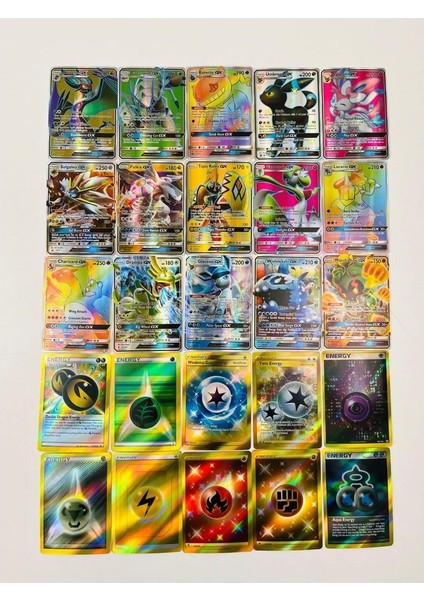 Abetto Market Pokemon Gx Oyun Kartı ve Energy Kart Bir Arada (25 Adet)