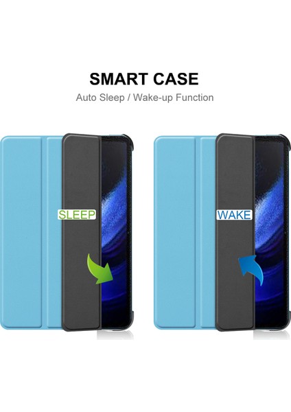 Xiaomi Pad 6 / Pad 6 Pro Deri+Pc Tablet Kılıfı Trifold Stand Kapağı Otomatik Uyandırma / Uyku (Yurt Dışından) modelleri