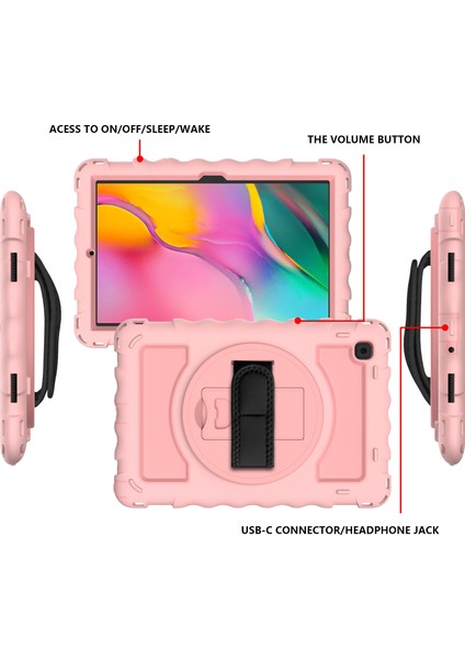 Samsung Galaxy Sekmesi Için A7 10.4 (2020) / (2022) Silikon+Pc Tablet Kapak El Kayışı Kılıfı (Yurt Dışından)