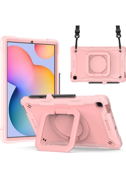 Samsung Galaxy Tab S6 Lite P610 P615 / Tab S6 Lite (2022) P613 P617 P619, Silikon+Pc Kickstand Sağlam Kapak (Yurt Dışından)