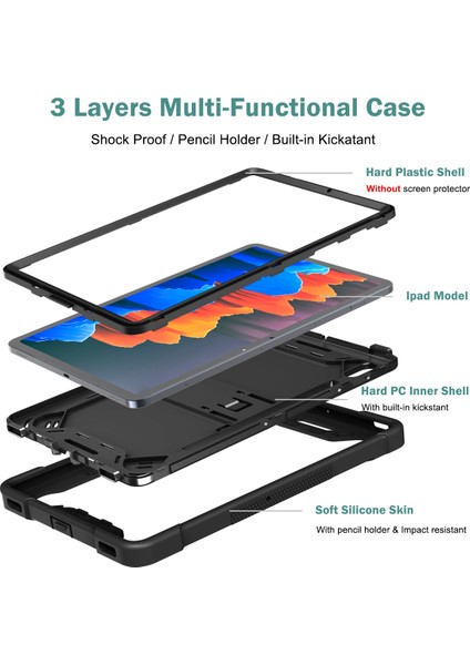 Samsung Galaxy Tab S8 Ultra Kickstand Tablet Kılıfı Silikon + Pc Şok Geçirmez Kapak (Yurt Dışından) fırsatları