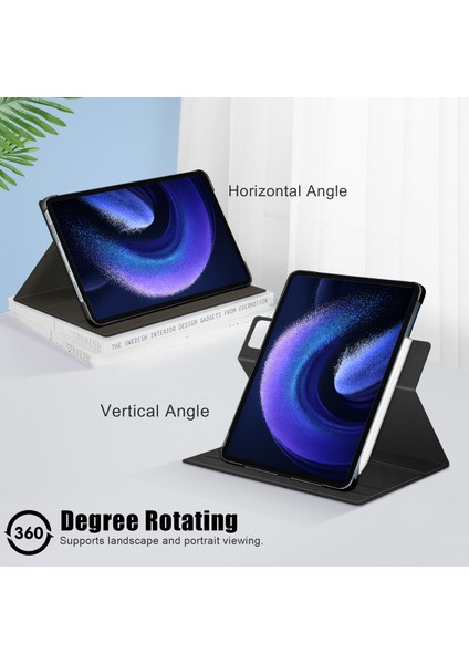 Xiaomi Pad Için 6 Pro Rotary Stand Deri Kılıf Kalem Tasarım Tablet Bırak-Kötü Kapak (Yurt Dışından)
