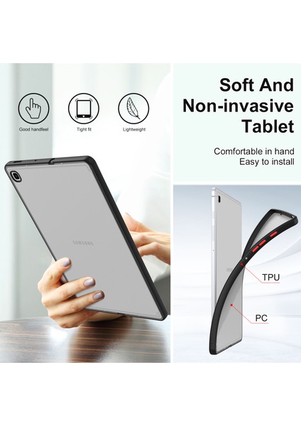 Samsung Galaxy Tab S6 Lite P610 P615 / Tab S6 Lite (2022) Mat Tablet Kılıfı Kontrast Renk Pc+Tpu Tablet Geri Koruyucu (Yurt Dışından)