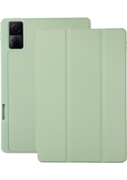 Xiaomi Için Redmi Pad Pu Deri Deri Üçlü Stand Kılıfı Düz ​​renk Koruyucu Tablet Kapak (Yurt Dışından)