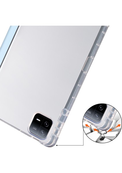 Xiaomi Pad 6 / Pad Için 6 Pro Tri-Katı Stand Pu Pu Deri Şeffaf Arka Tablet Kapak (Yurt Dışından) fırsatları