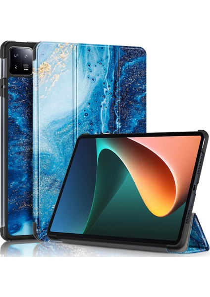Xiaomi Pad Için 6 Pu Deri Tablet Kılıf Üç Katlı Stand Koruyucu Kapak Otomatik Uyandırma / Uyku (Yurt Dışından)