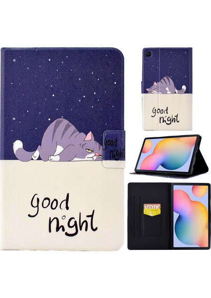 Samsung Galaxy Tab S6 Lite / Tab S6 Lite (2022) Pu Deri Tablet Kılıfı Görüntüleme Stand Otomatik Uyanma / Uyku Kapağı Tutucu (Yurt Dışından)
