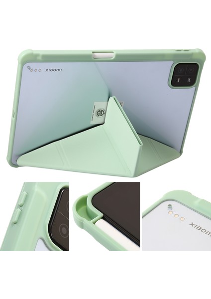 Xiaomi Pad 6 / Pad Için 6 Pro Tri-Katı Stand Tablet Kılıf Pu Deri Şeffaf Akrilik Tpu Kapak (Yurt Dışından) indirimleri