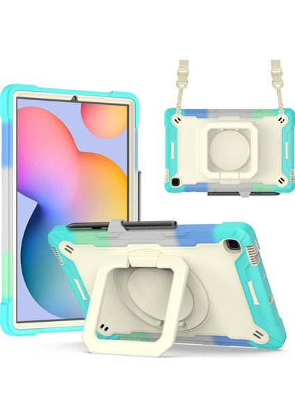 Samsung Galaxy Tab S6 Lite P610 P615 / Tab S6 Lite (2022) P613 P617 P619, Silikon+Pc Kickstand Sağlam Kapak (Yurt Dışından)