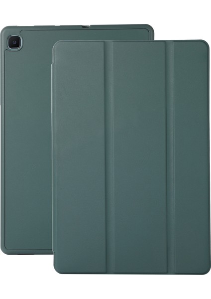 Samsung Galaxy Tab S6 Lite / Tab S6 Lite (2022) Için Deri Tablet Kasası, Düz Renkli Üç Katlı Stand Kapağı (Yurt Dışından)