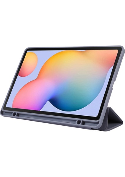 Samsung Galaxy Tab S6 Lite / Tab S6 Lite (2022) Için Deri Tablet Kasası, Düz Renkli Üç Katlı Stand Kapağı (Yurt Dışından)