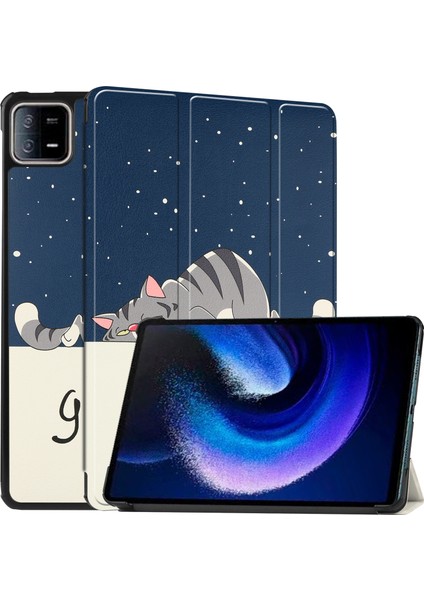 Xiaomi Pad Için 6 Pu Deri Üçlü Stand Tablet Kılıf Otomatik Uyanma / Uyku Kapağı (Yurt Dışından)