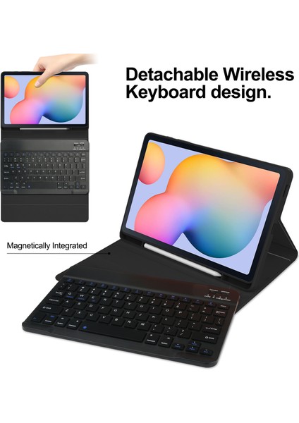 Samsung Galaxy Tab S6 Lite / S6 Lite (2022) Pu Deri Tablet Kılıf Stand Manyetik Kapak (Yurt Dışından)