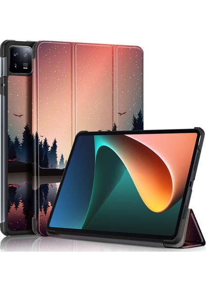 Xiaomi Pad Için 6 Pu Deri Tablet Kılıf Üç Katlı Stand Koruyucu Kapak Otomatik Uyandırma / Uyku (Yurt Dışından)