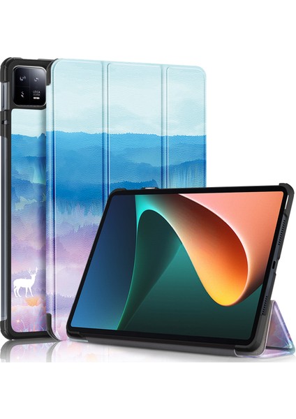 Xiaomi Pad Için 6 Pu Deri Tablet Kılıf Üç Katlı Stand Koruyucu Kapak Otomatik Uyandırma / Uyku (Yurt Dışından)