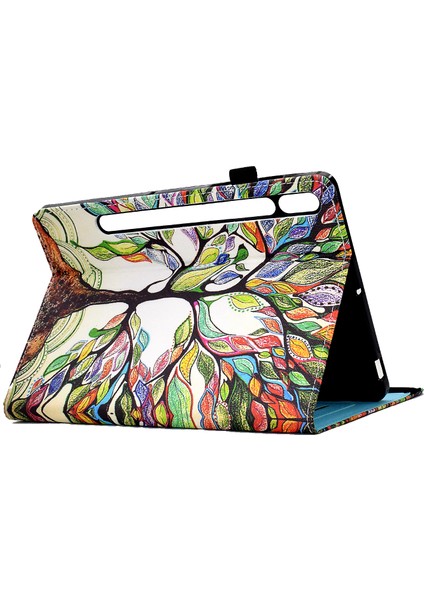 Samsung Galaxy Tab S8 X700 / X706 (2022) / Sekme S7 T870 / T875 (2020) Elastik Bantlı Tablet Stand Kılıfı (Yurt Dışından)