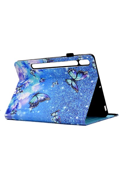 Samsung Galaxy Tab S8 X700 / X706 (2022) / Sekme S7 T870 / T875 (2020) Elastik Bantlı Tablet Stand Kılıfı (Yurt Dışından)