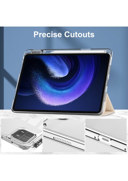 Xfashion Xiaomi Pad 6 / Pad 6 Için Pro Stand Tablet Kılıf Pu Deri + Tpu + Akrilik Net Akıllı Kapak (Yurt Dışından)