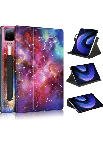 Xiaomi Pad Için 6 Pro Rotatable Pu Deri Deri Stand Kapağı Şok Geçirmez Tablet Kılıfı (Yurt Dışından)