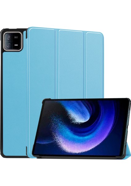 Xiaomi Pad Için 6 Tri Katlı Stand Tablet Kılıf Otomatik Uyanma / Uyku Deri Tablet Kapak (Yurt Dışından)