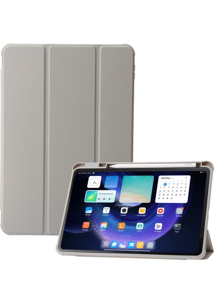 Xiaomi Pad 6 / Pad Için 6 Pro Tri-Katı Stand Tablet Kılıf Pu Deri Şeffaf Akrilik Tpu Akıllı Kapak (Yurt Dışından)