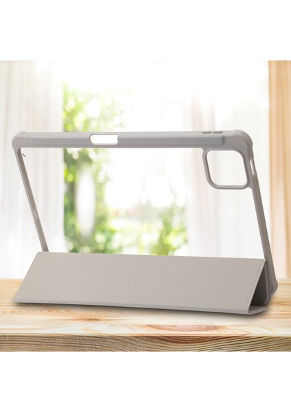 Xiaomi Pad 6 / Pad Için 6 Pro Tri-Katı Stand Tablet Kılıf Pu Deri Şeffaf Akrilik Tpu Akıllı Kapak (Yurt Dışından) fırsatları