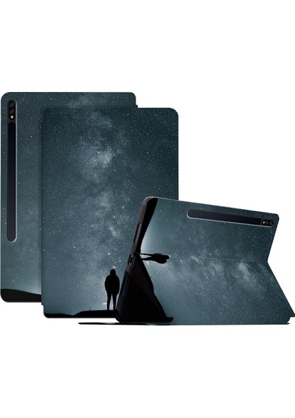 Samsung Galaxy Tab S7 / S8 Pu Deri Deri Flip Kılıf Anti-Drop Tablet Kapak (Yurt Dışından)