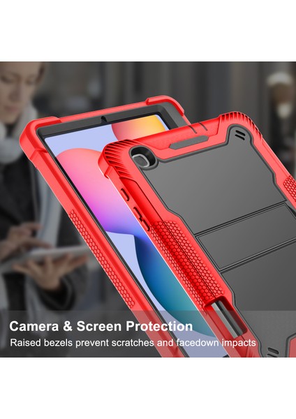 Samsung Galaxy Tab S6 Lite (2022) / S6 Lite Esnek Silikon + Pc Tablet Kılıf Kickstand Koruma Kapağı (Yurt Dışından) fırsatları