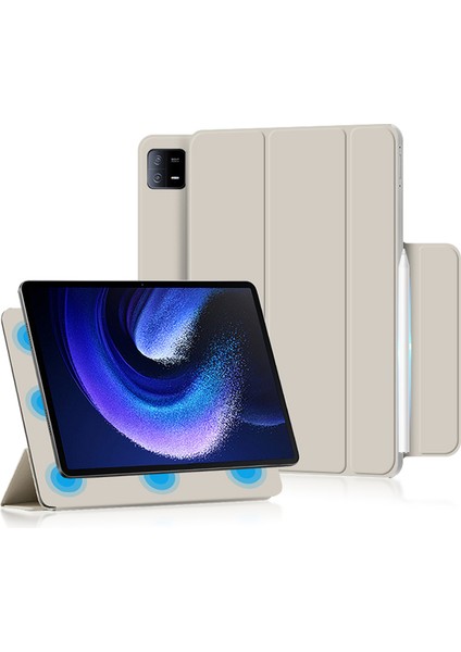 Xfashion Xiaomi Pad Için 6 Manyetik Pu Deri Tablet Kılıf Üç Katlı Koruyucu Stand Kapağı (Yurt Dışından)