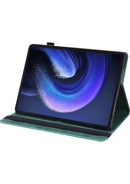 Xiaomi Pad Için 6 Baskı Deseni Kapak Stand Kart Tutucu Pu Deri Tablet Kılıfı (Yurt Dışından)